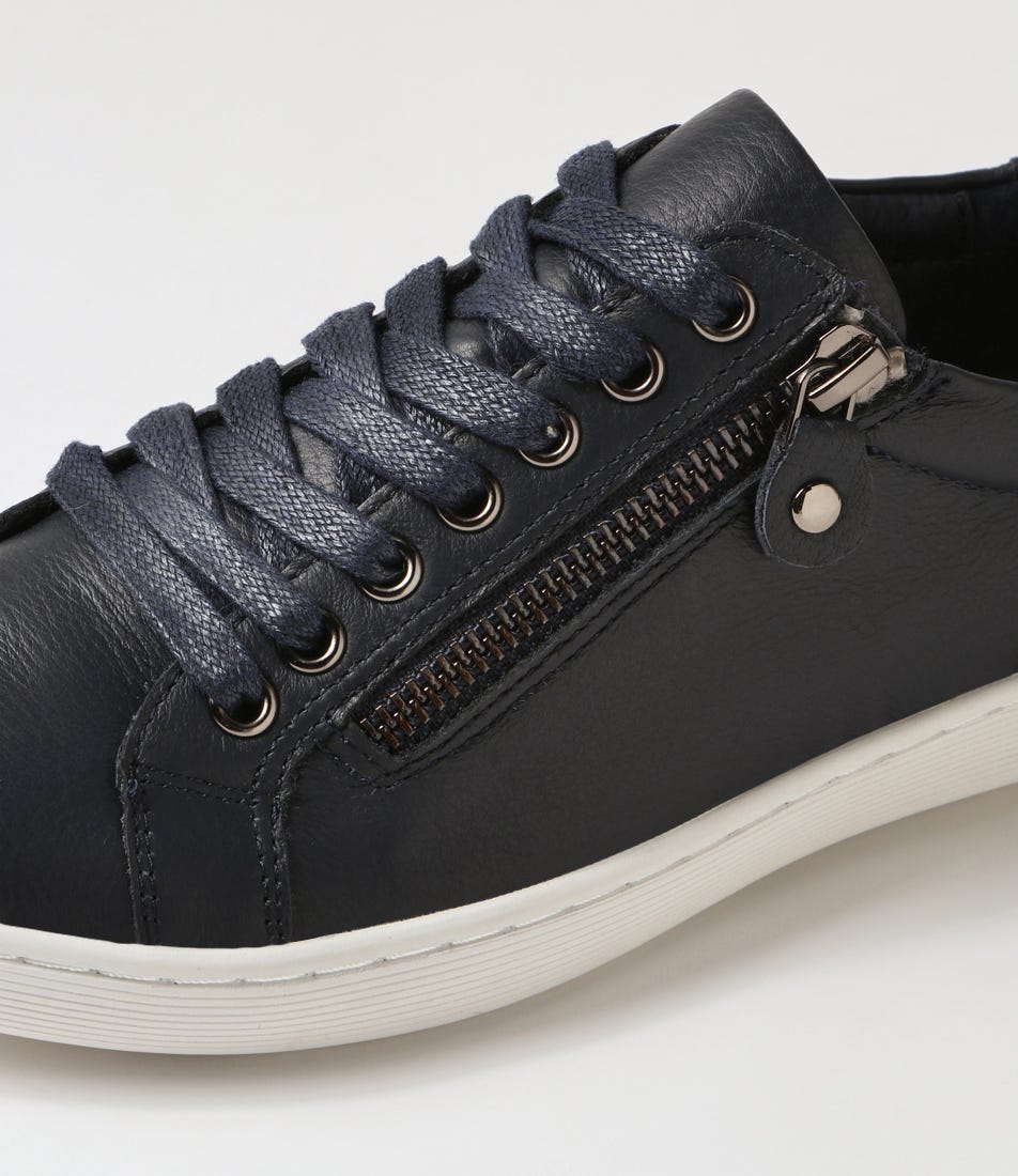 Donat Navy Leather Sneakers | Shop Online at Midas