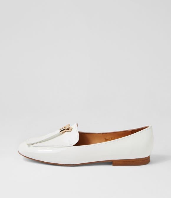 Marcell White Patent Leather Loafers