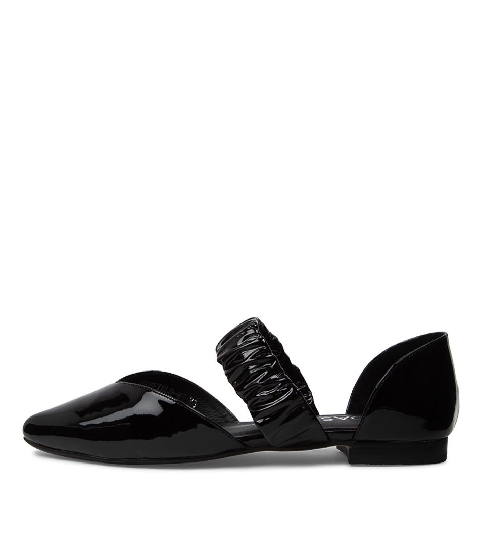 Garfield Black Patent Leather Flat Shoes