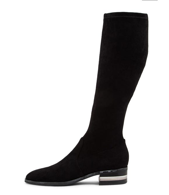 Flowe Black Microsuede Knee High Boots BH
