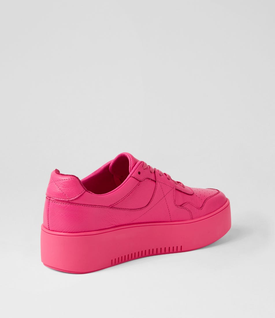 Wabel Hot Pink Leather Sneakers