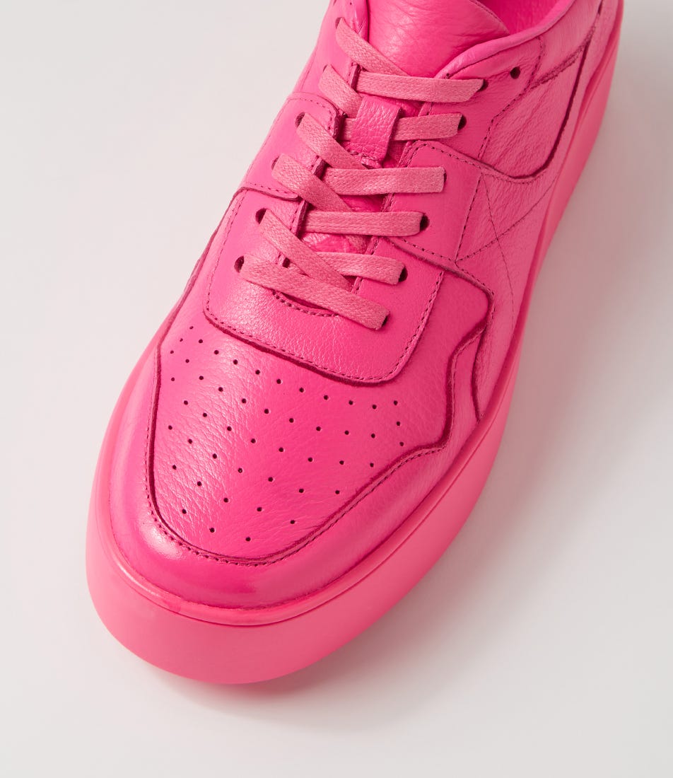 Wabel Hot Pink Leather Sneakers
