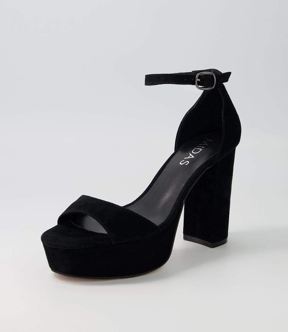 Azure Black Suede Sandals