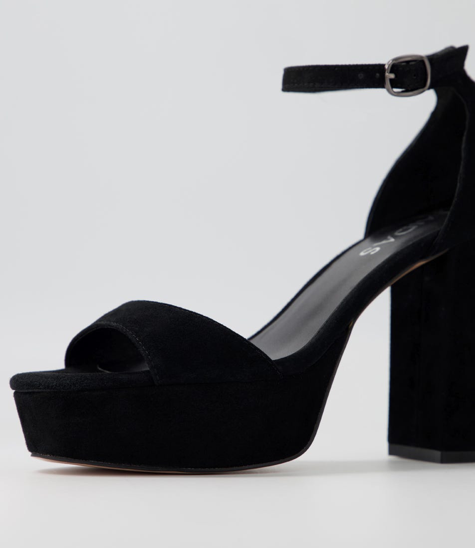Azure Black Suede Sandals