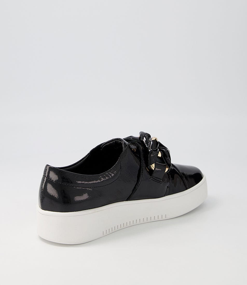 Layar Black White Patent Leather Sneakers