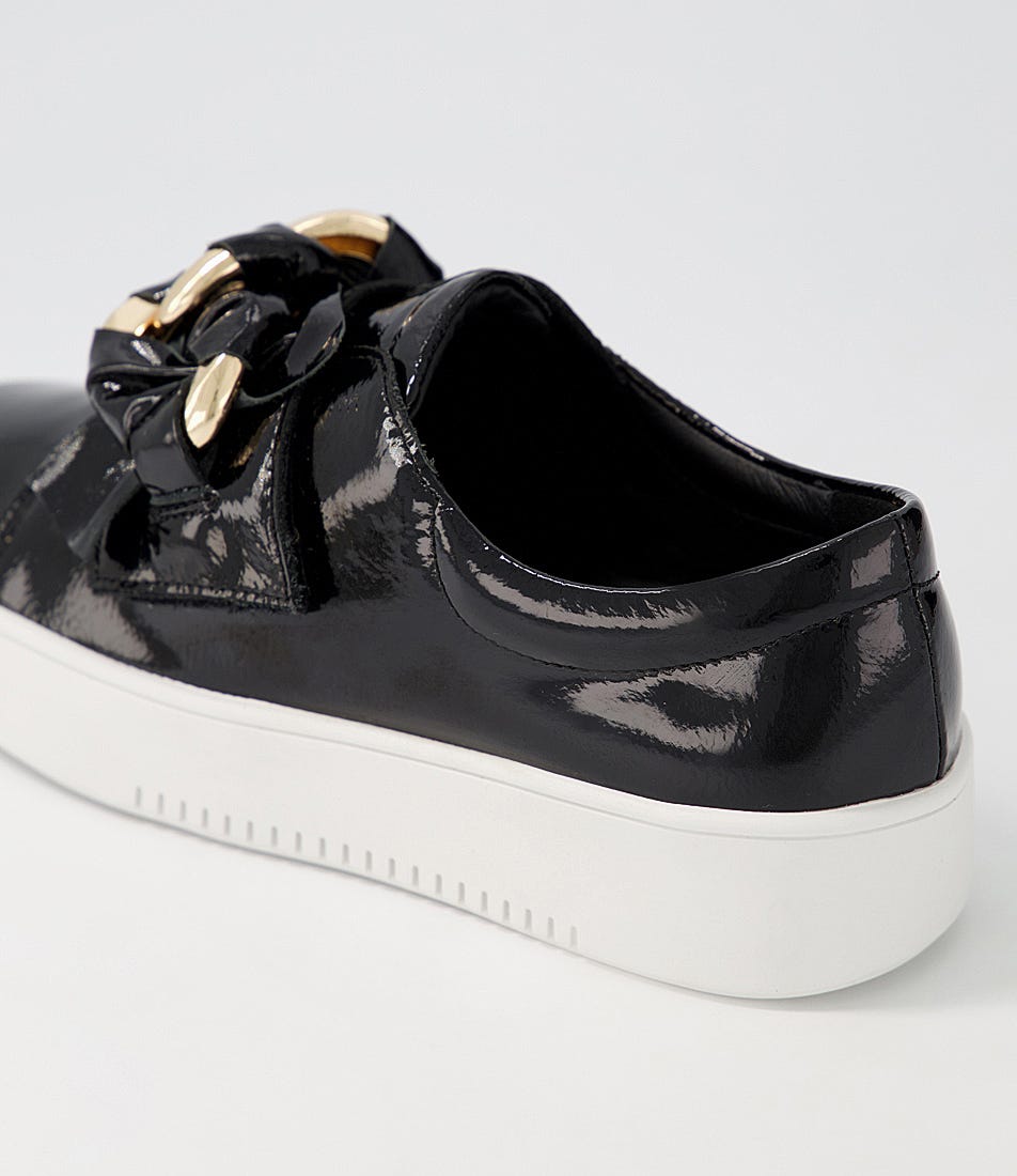 Layar Black White Patent Leather Sneakers