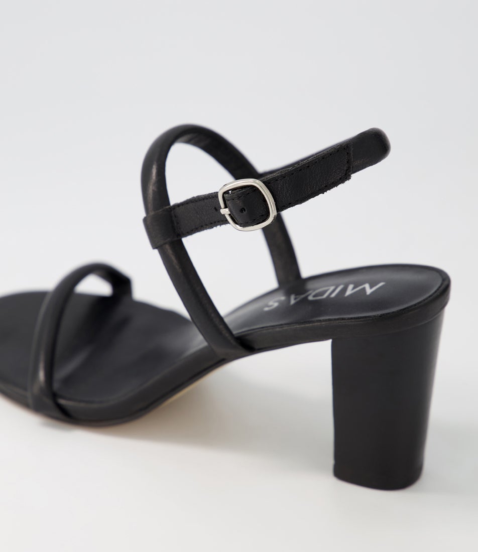 Gablee Gablee Black Leather Sandals