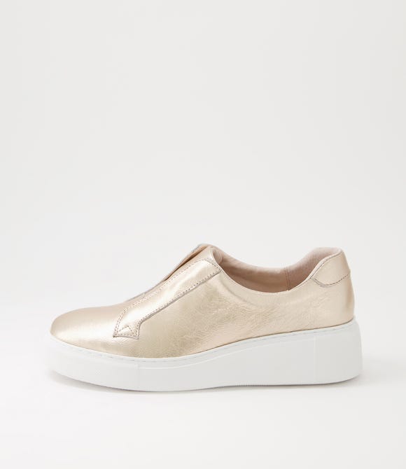 Yeera Champagne White Leather Sneakers