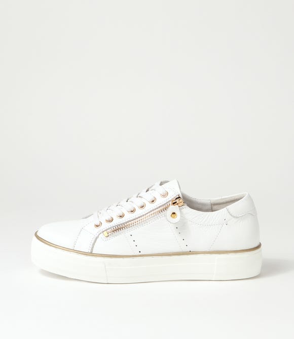 Feema White Leather Sneakers