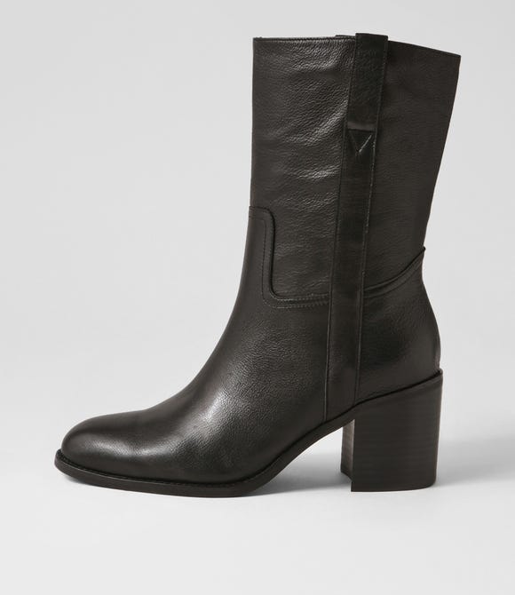 Chelse Black Leather Calf Boots