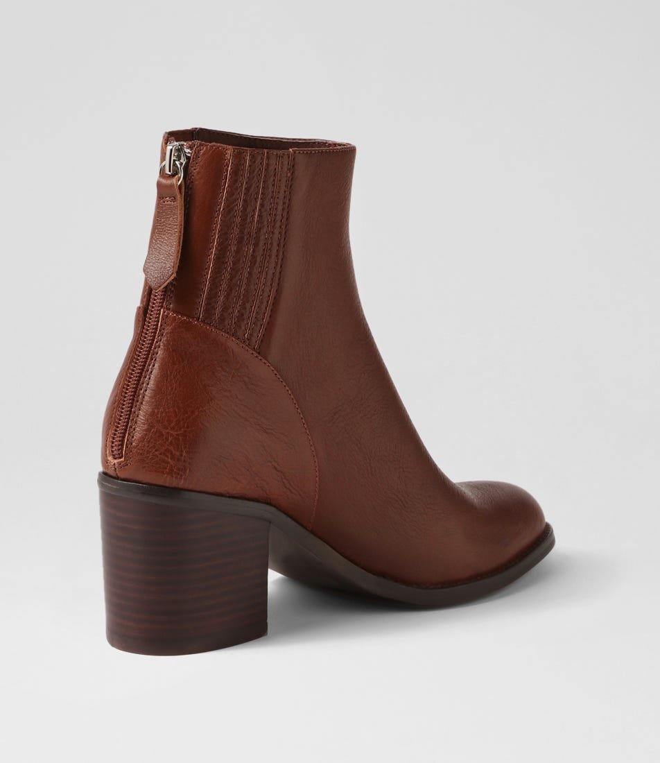 Calsi Dark Brown Leather Ankle Boots