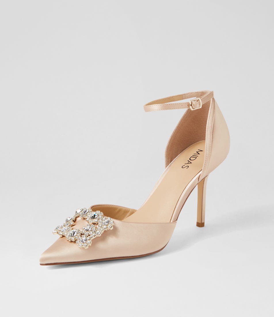Diarmond Nude Satin Heels