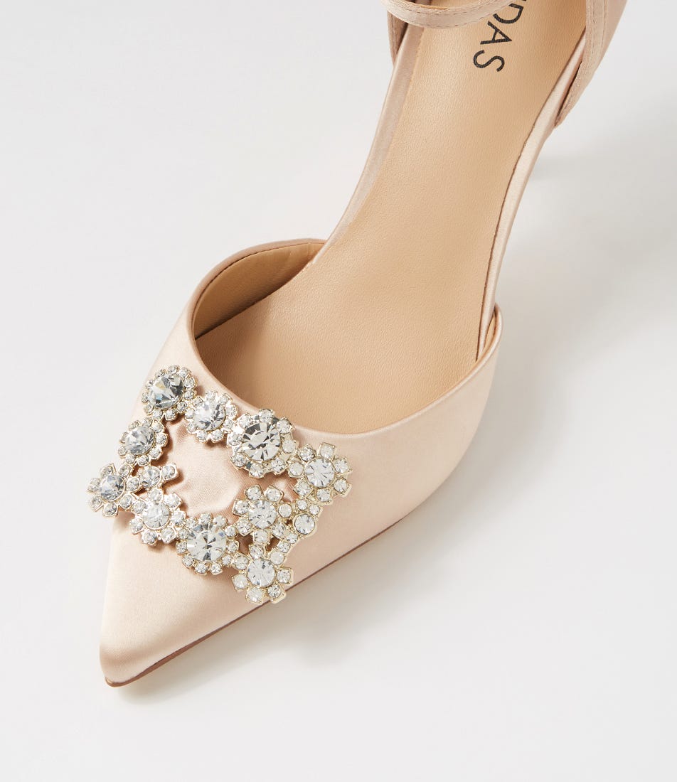 Diarmond Nude Satin Heels