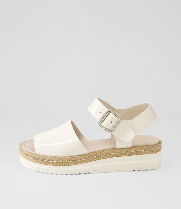 Amillo Ivory Patent Leather Sandals