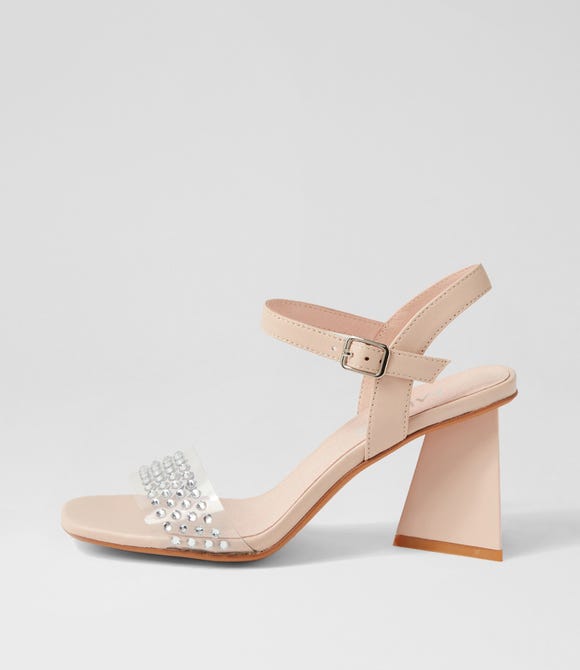 Harts Clear Nude Vinylite Leather Sandals