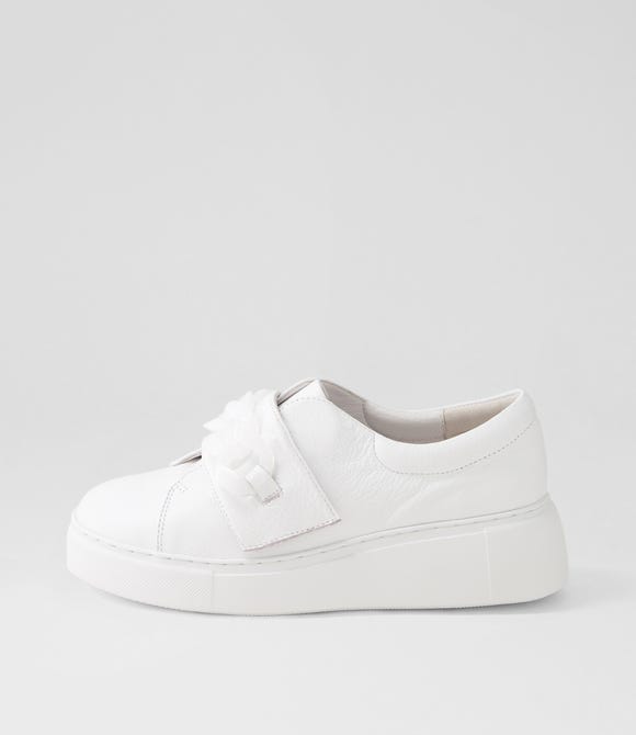 Yessa White Leather Sneakers