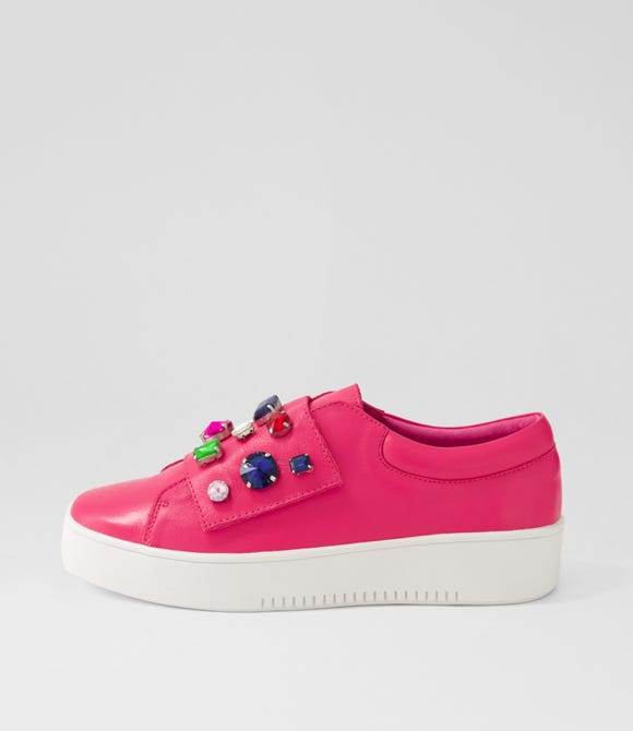 Lunice Fuchsia Bright Leather Sneakers