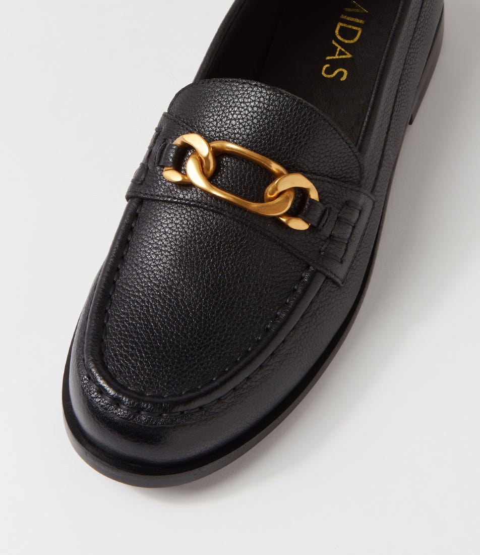 QUILM MI BLACK BLACK HEEL TUMBLE LEATHER