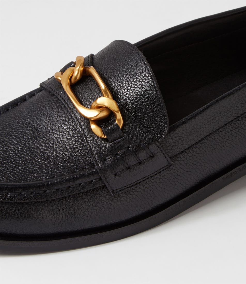 QUILM MI BLACK BLACK HEEL TUMBLE LEATHER | Shop Online at Midas