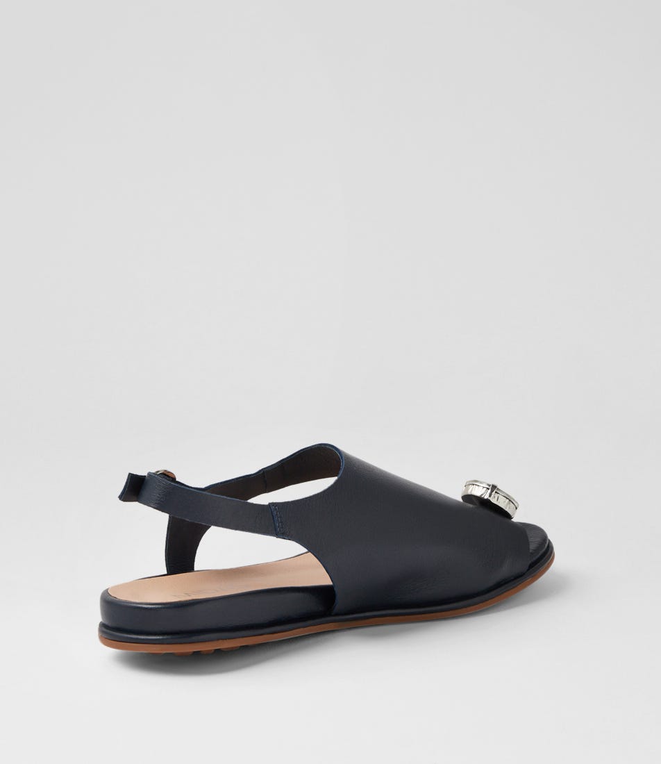 Broon Navy Leather Sandals | Shop Online at Midas