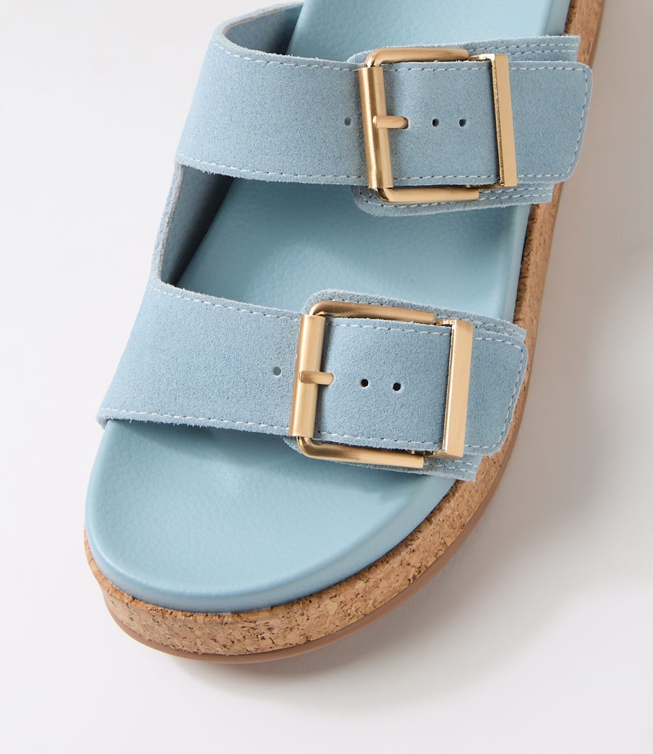 Magoo Powder Blue Suede Slides