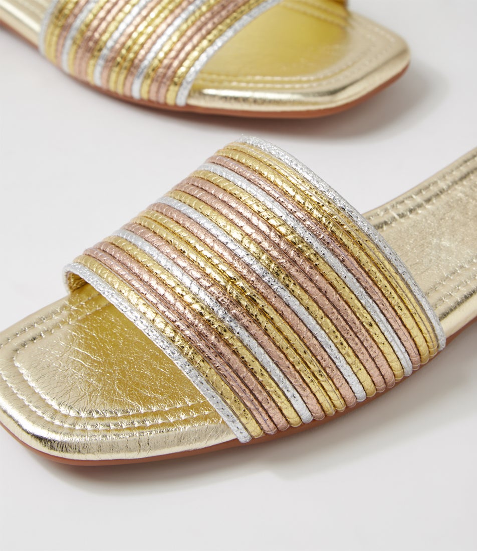 Metallic Slides Gracey Multi Metallic Fabric Slides