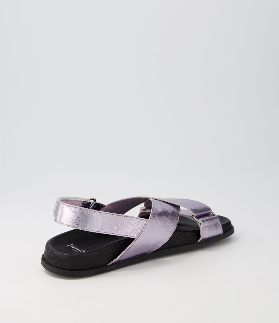 Haylow Lilac Metallic Leather Sandals