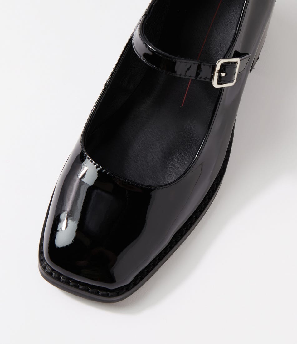 Swade Black Patent Leather Mary Jane Heels | Shop Online at Midas