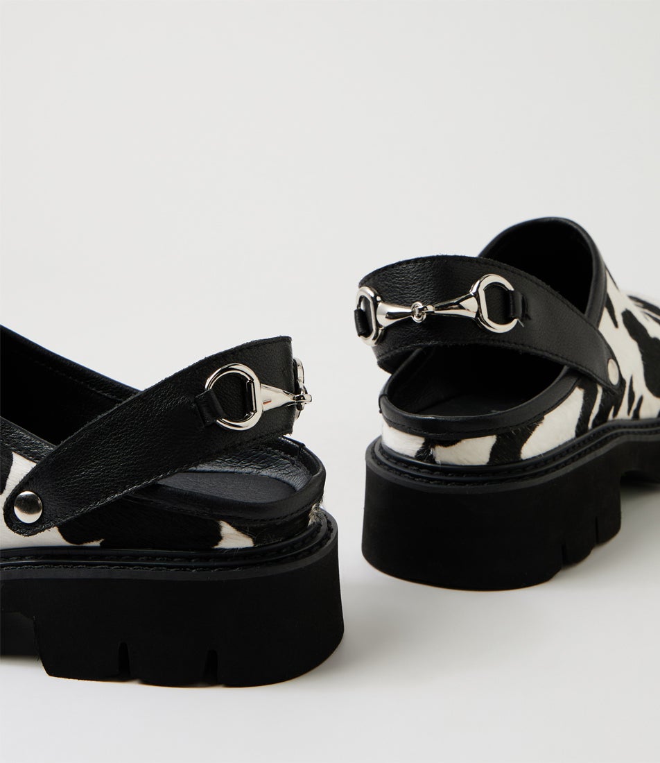 Krepe Timog Krepe Black Cow Pony Leather Mules
