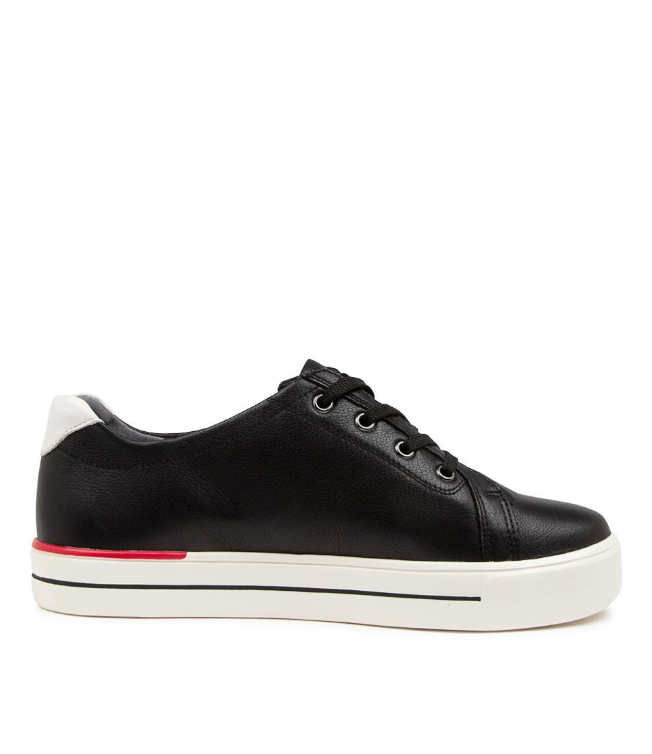AUDRY W BLK-WHITE LEATHER