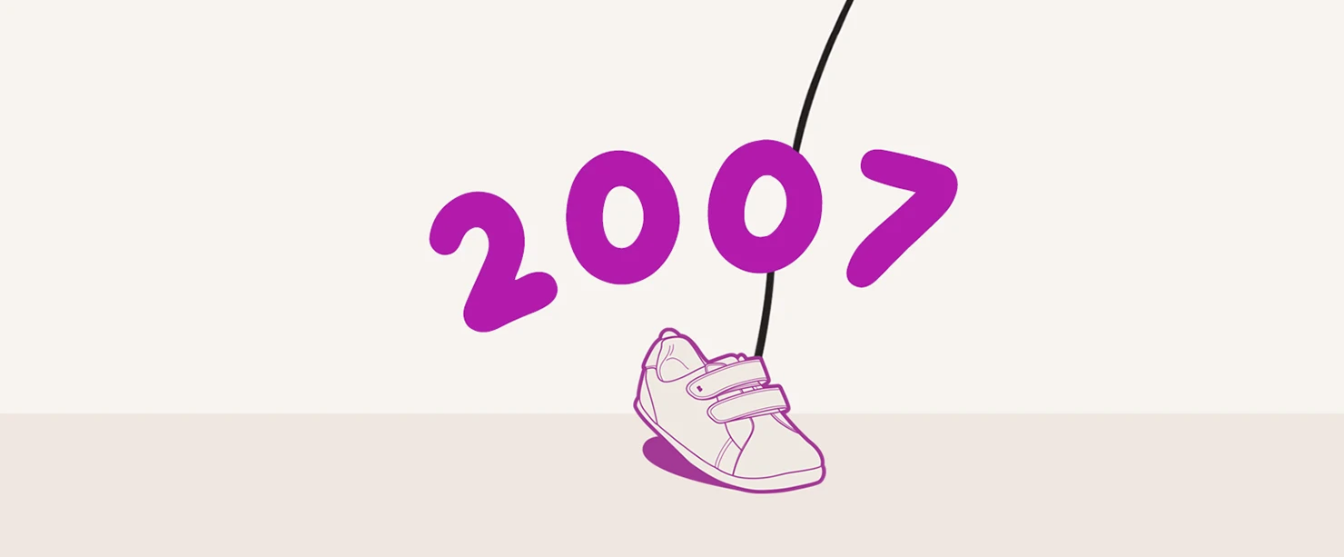 In 2007, Bobux introduced Step Up for first walkers and I-Walk for toddlers, offering the perfect balance of flexibility and durability.